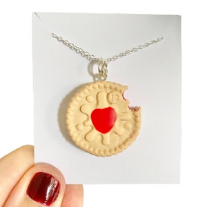 Funny Necklace, Jammie Dodger Replica Necklace, Weird Necklace, Biscuit Necklace, Novelty Necklace, Funny Gift For Friends, Quirky Necklace