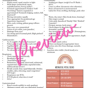 NICU Neonatal Head to Toe Assessment Printable [UPDATED]