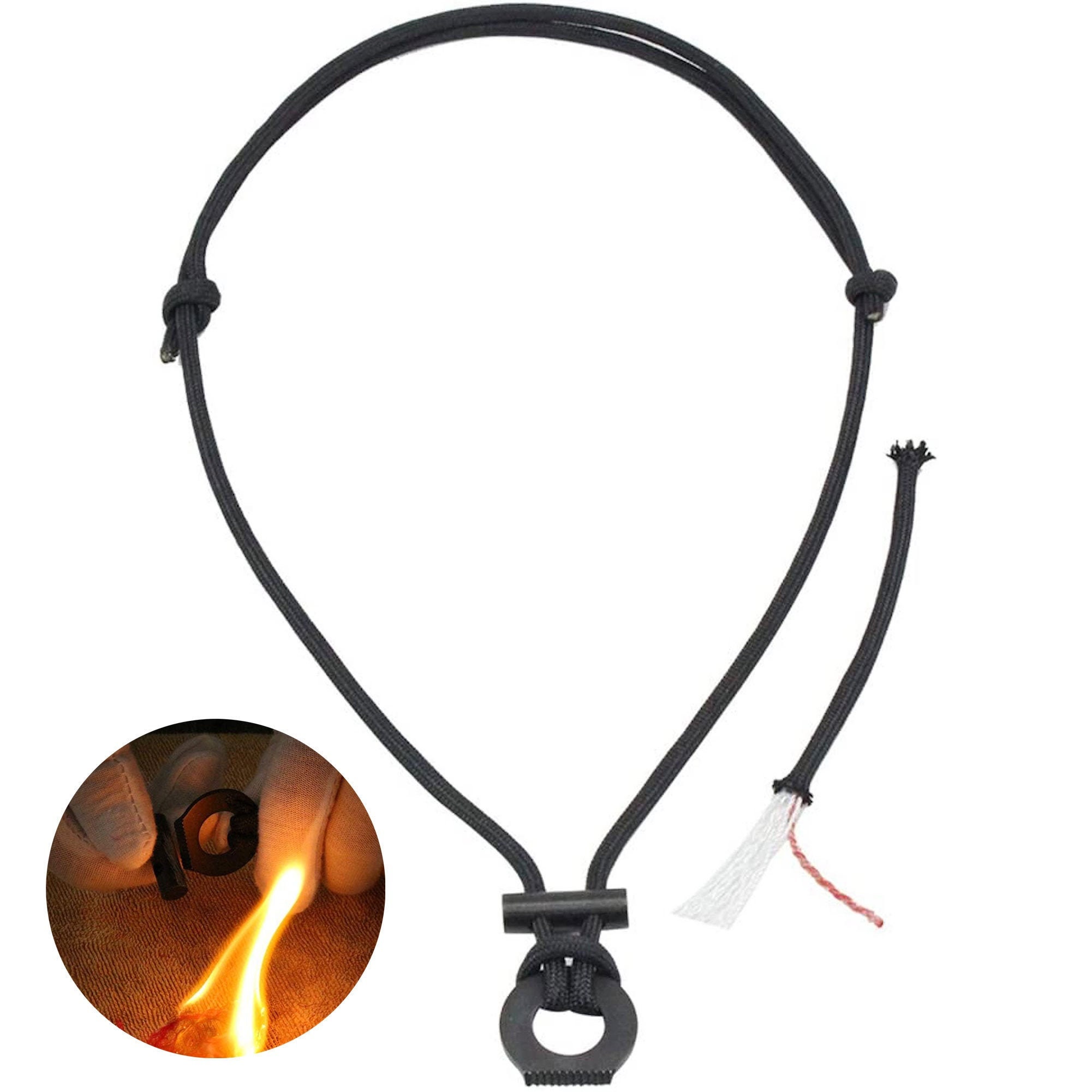 Fire Starter Necklace Adjustable Para Cord Etsy