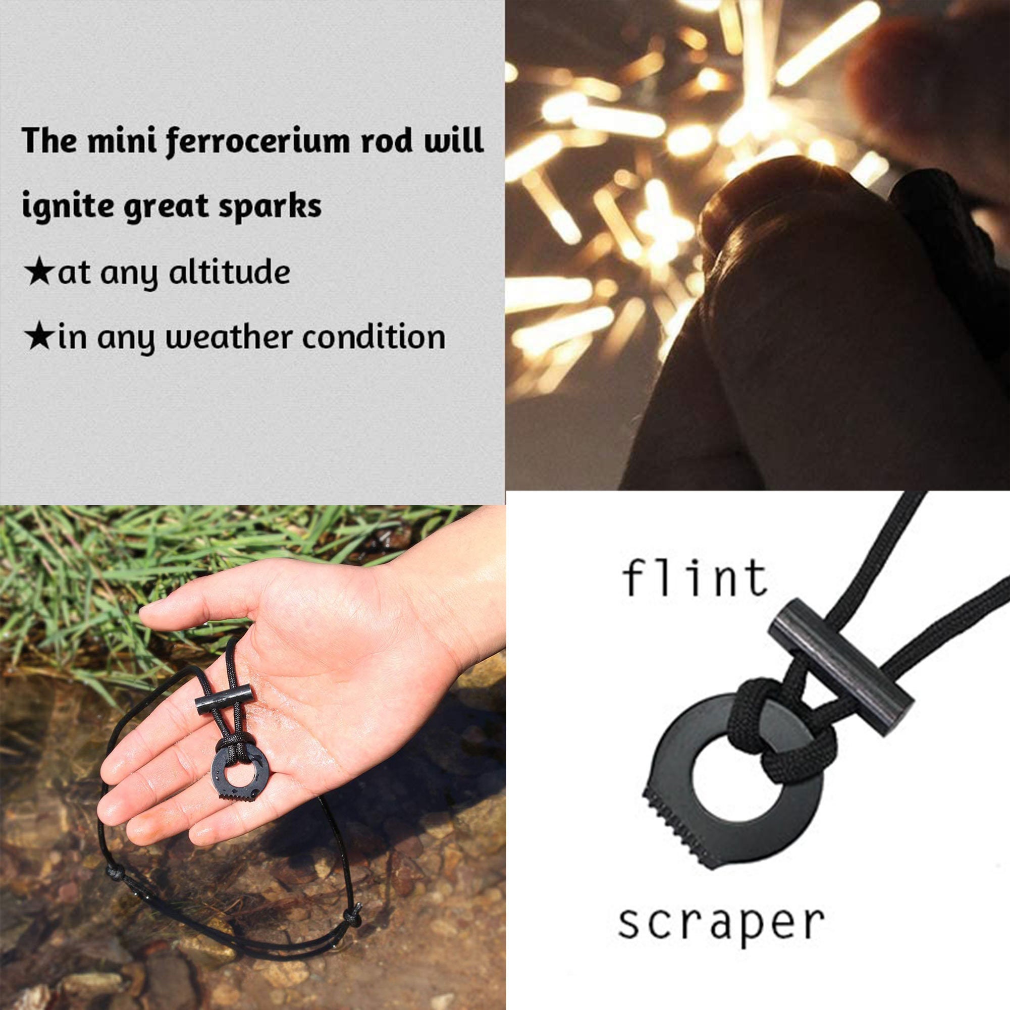 Fire Starter Necklace Adjustable Para Cord Etsy