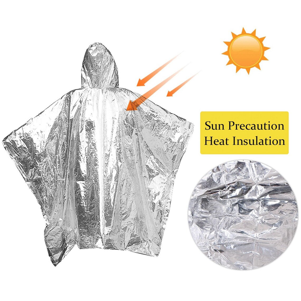 Emergency Rain Poncho & Mylar Space Blanket Thermal Survival Etsy