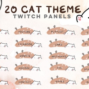 Twitch / Streaming Panels - Cute Cat theme
