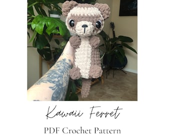 Kawaii Ferret | Digital PDF Crochet Amigurumi Pattern