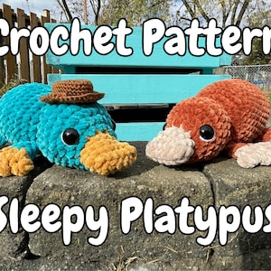 Sleepy Platypus | Digital PDF Crochet Amigurumi Pattern |