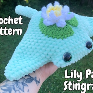 Lily Pad Stingray Crochet Amigurumi | No Sew | Quick and Easy Crochet Project | Digital PDF Crochet Pattern | Stuffed Animal