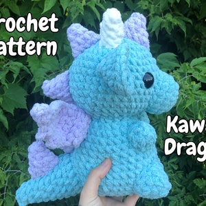 Kawaii Drache | Fabelwesen | Anfänger häkeln Amigurumi Muster | Digitaler Download PDF