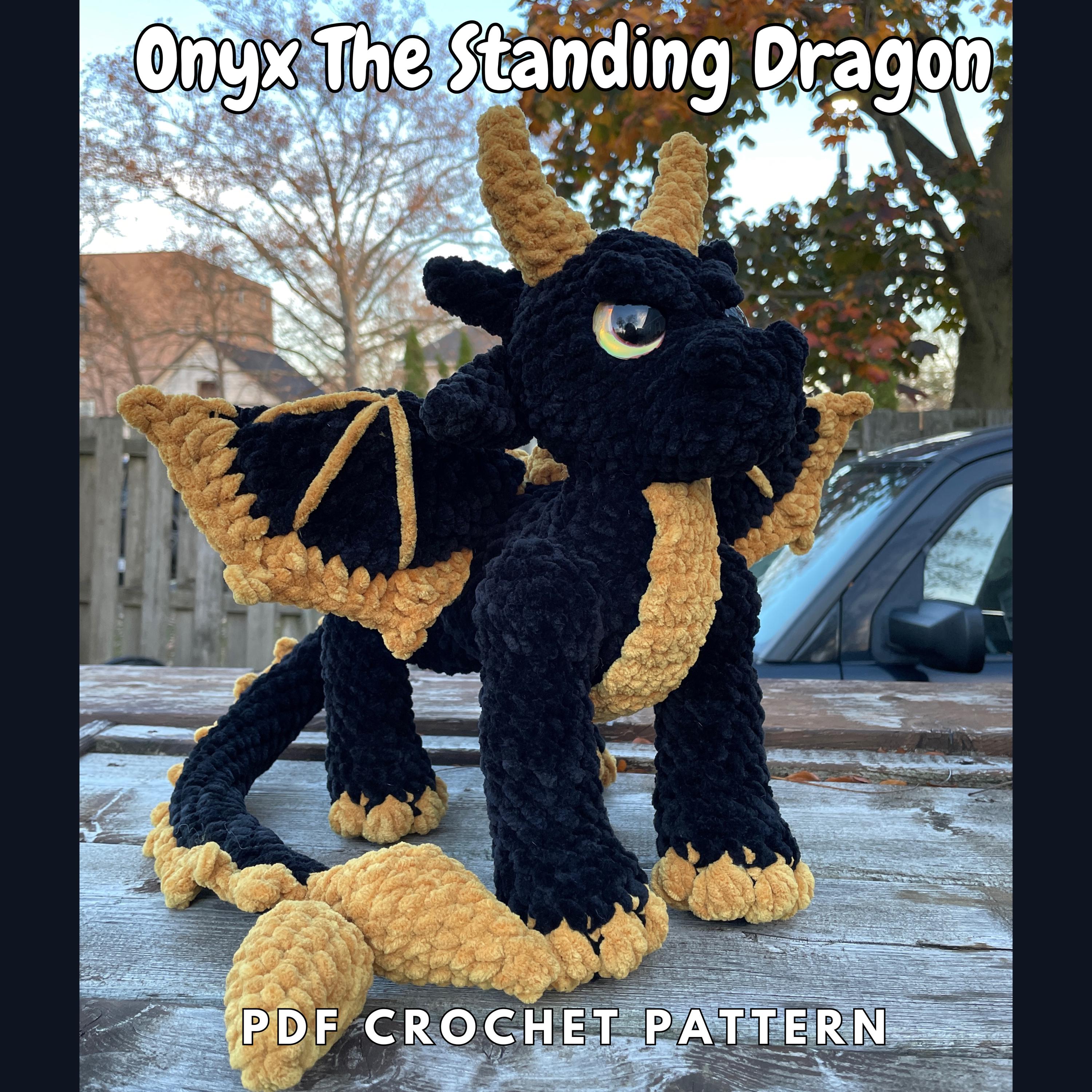 Onyx the Standing Dragon | PDF Crochet Amigurumi Pattern - Etsy