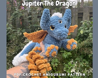 オーロラ・ザ・ドラゴン | PDF かぎ針編みアミグルミパターン - Etsy 日本