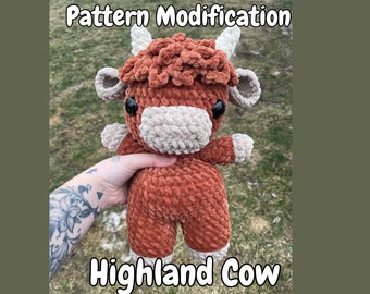 AJOUT : Modification du motif de la vache Highland | Modèle PDF Amigurumi au crochet