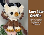 Low Sew Griffin | PDF Crochet Amigurumi Pattern | Mythical | Fantasy | Gryphon | Eagle | Lion | Bird