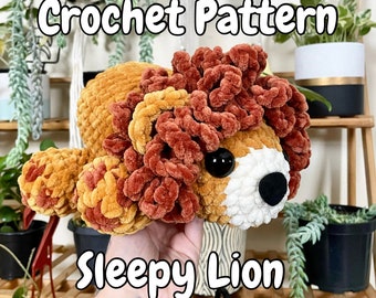 Sleepy Lion Crochet Amigurumi Pattern | PDF Digital Download