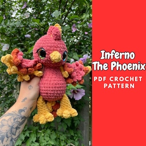 Inferno The Phoenix | PDF Crochet Amigurumi Pattern | Mythical | Fantasy | Bird