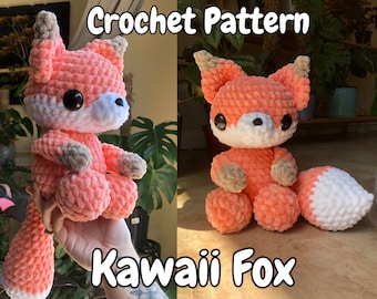 Kawaii Fox | Beginner Crochet Amigurumi Pattern | PDF Digital Download |