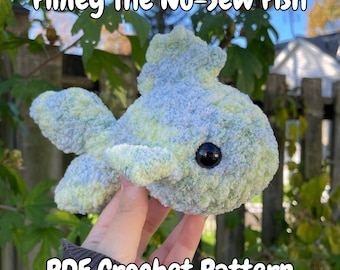 Virkmönster för fisken Finley | Amigurumi utan syning (PDF-nedladdning)