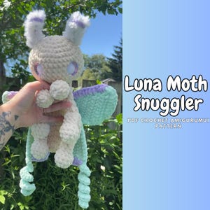 Luna Moth Crochet Pattern – Amigurumi Snuggler Plush PDF | Cute Insect Lovey Toy | Moth Plushie DIY Crochet Tutorial