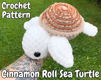 Cinnamon Roll Sea Turtle Amigurumi Stuffed Animal | Digital PDF Crochet Pattern | Quick and Easy Beginner Crochet Project