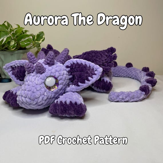 オーロラ・ザ・ドラゴン | PDF かぎ針編みアミグルミパターン - Etsy 日本