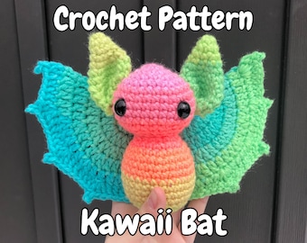 Spooky Kawaii Bat Crochet Pattern – Halloween Amigurumi Plush PDF | Cute Bat Plushie Toy | Stuffed Animal DIY Crochet Tutorial