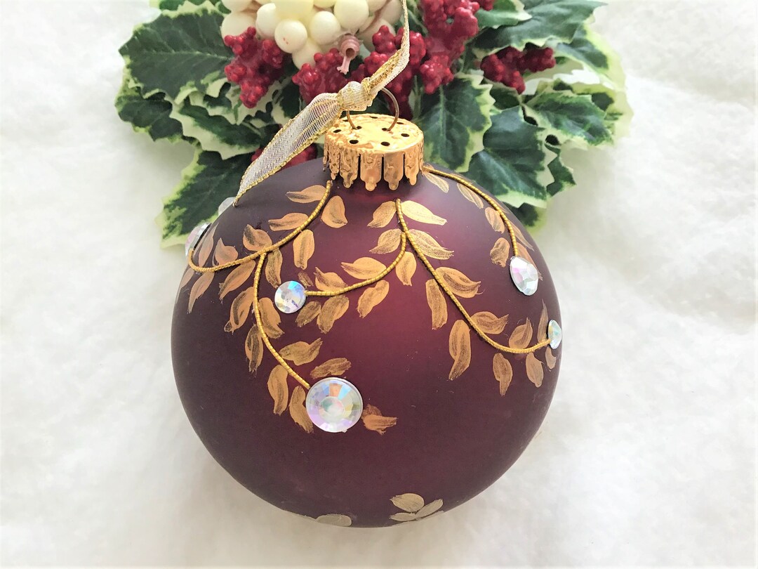 Christmas Handpainted Glass Ball Ornament Etsy