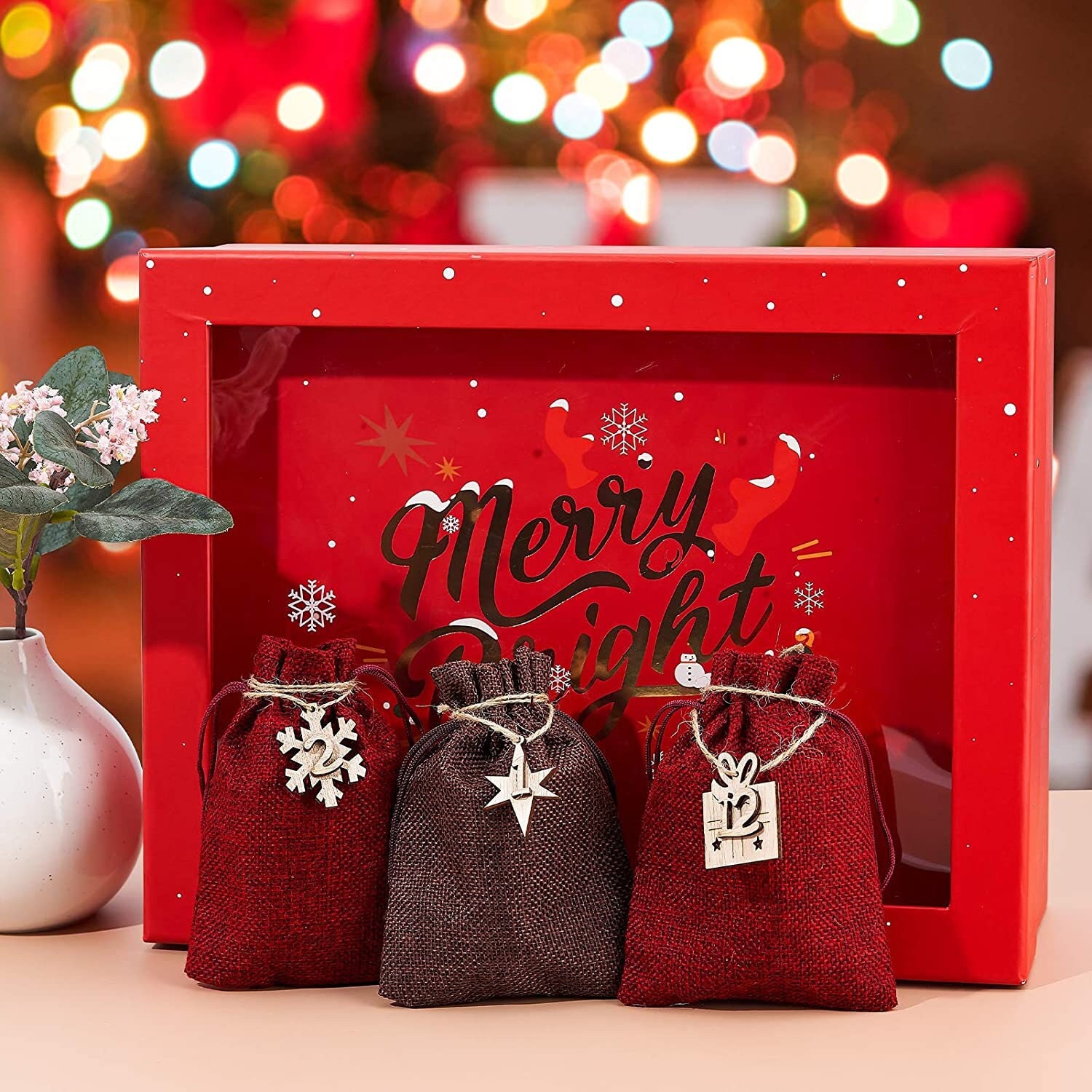 Eco Friendly Advent Calendar Christmas Fillable Bag Tree Etsy