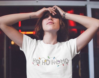 Ho Ho Homo - LGBTQ+ Holiday Tee - Unisex T-Shirt - Christmas Shirt - Christmas Gift - Gay Graphic Tee