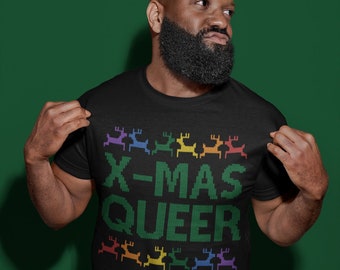 X-Mas Queer Unisex Tee – Holiday Queers Collection - LGBTQ "Ugly Christmas Sweater" T-Shirt