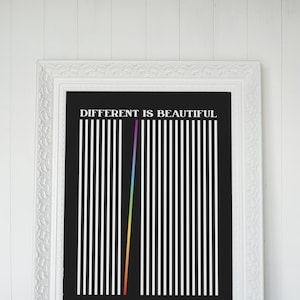 Pride Poster - Different is Beautiful - Queer Art Print - LGBTQ Poster ...