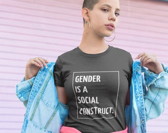 Gender Is A Spectrum Androgynous Style Gender is a Social Construct LGBTQ Graphic Tee Unisex T-Shirt Non Binary Gender Queer