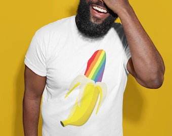 Proud Banana - Unisex T-Shirt - Gay Pride Shirt - Rainbow - LGBTQ - Queer - Funny Shirt