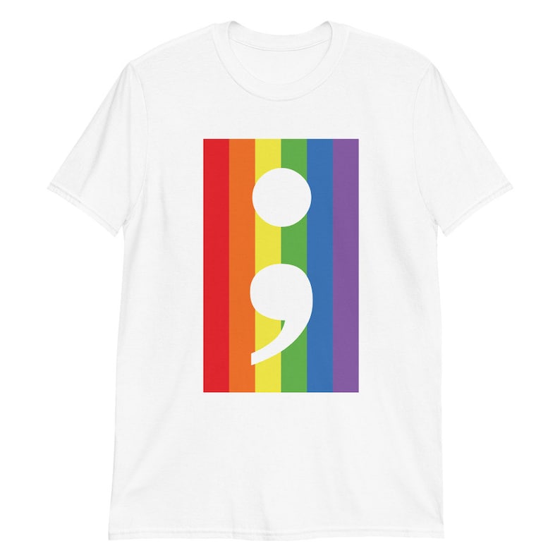 LGBTQ Semicolon Cut Out Unisex T-shirt Mental Health - Etsy