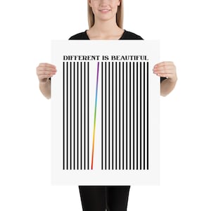 Pride Poster - Different is Beautiful - Queer Art Print - LGBTQ Poster ...