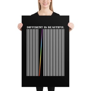 Pride Poster - Different is Beautiful - Queer Art Print - LGBTQ Poster ...