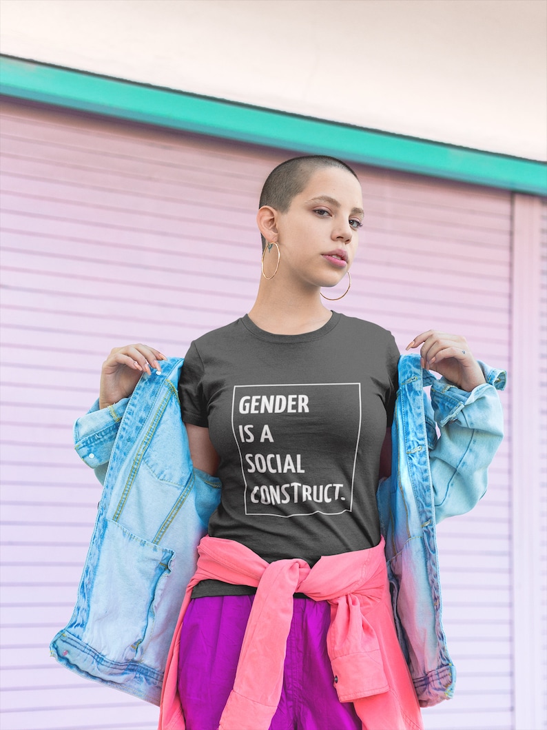 Unisex T-Shirt LGBTQ Shirt Non Binary Gender is a Social Construct Androgynous Shirt Queer Gender Fluid