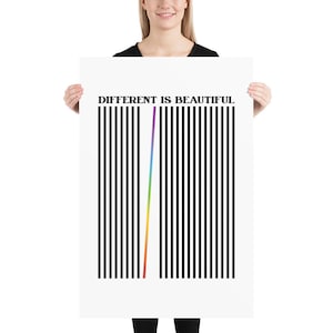 Pride Poster - Different is Beautiful - Queer Art Print - LGBTQ Poster ...