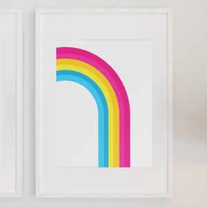 Retro Regenbogen Poster - Pan Pride Edition - LGBTQ Home Decor - Pansexual Flagge - Queer Art