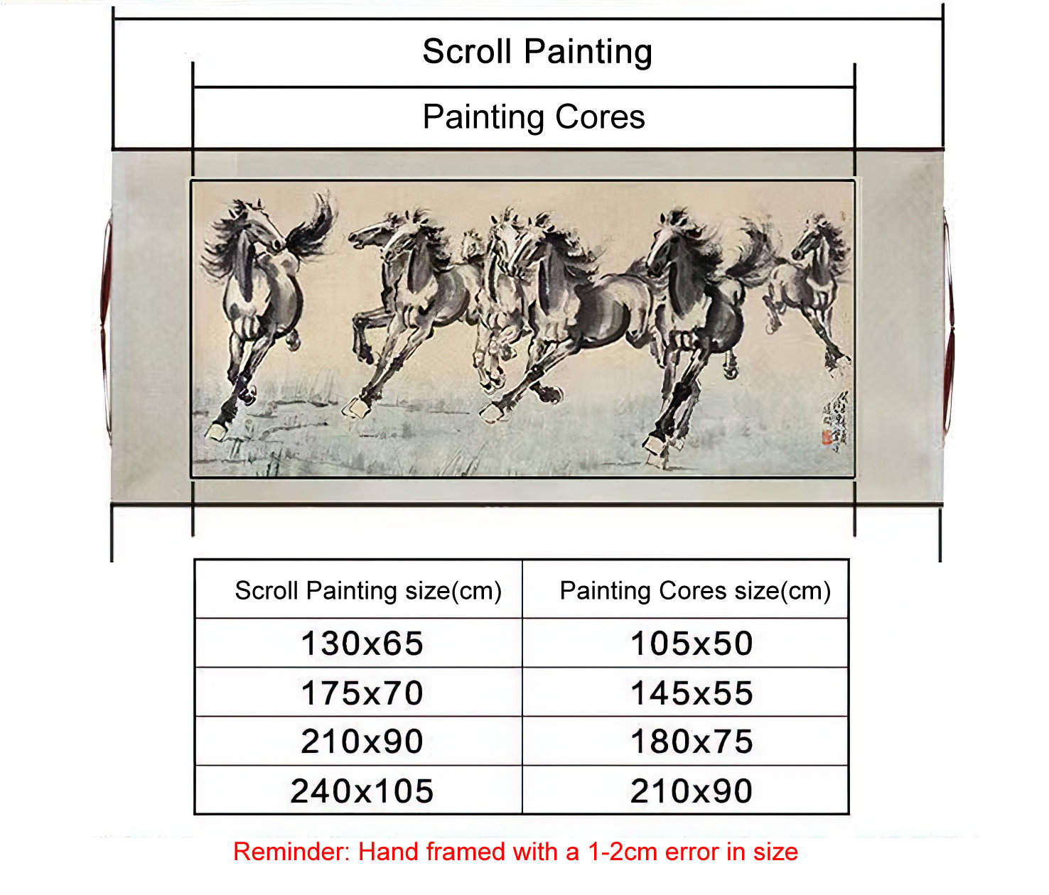 走る馬の水墨画：大きな白黒の風水壁アート - Etsy 日本