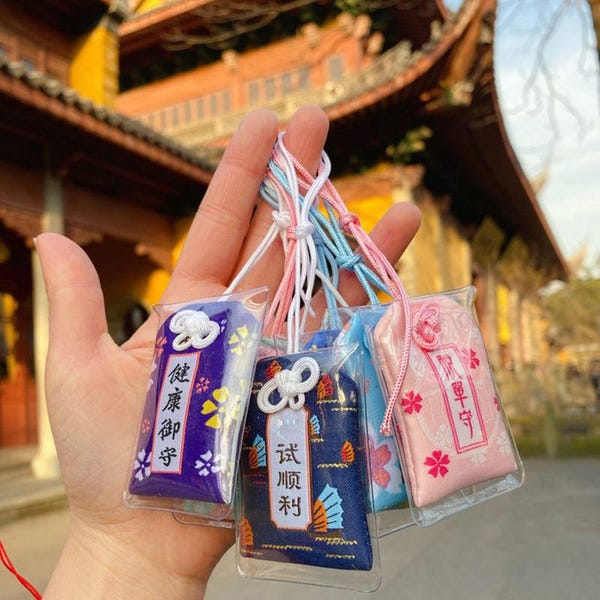 Omamori japonés, amuleto de la suerte, amuleto Omamori de seguridad para coche, antiguo amuleto chino de protección, amuleto para bolso, accesorios para coche, ideas para regalos, regalo para ella,