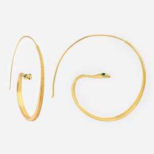 14k/9k Solid Gold Snake Hoop Earrings, Tiny/Mini/Small Dainty/Delicate/Minimalist Snake Huggie Hoop Earrings, Christmas Gift For Her