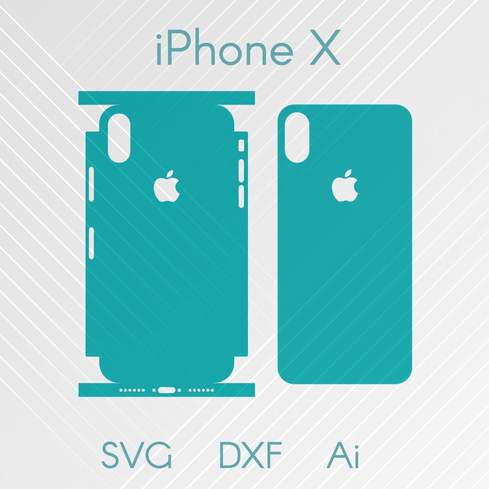 IPhone X full wrap skin cutting template AI DFX SVG digitla  Etsy
