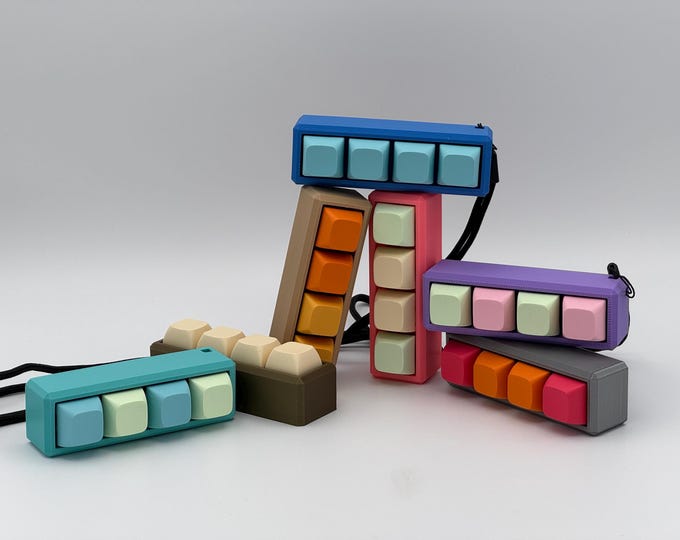 Custom 4-Key Mechanical Keyboard Fidget | Stress Relief Desk Toy