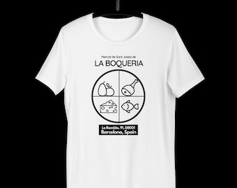 La Boqueria T-Shirt, Bauernmarkt in Barcelona Spanien