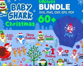 Download Christmas Baby Shark Svg Etsy