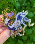 SECONDS | B-GRADE Occult Celestial Stag Pin: 3" gold hard enamel pin