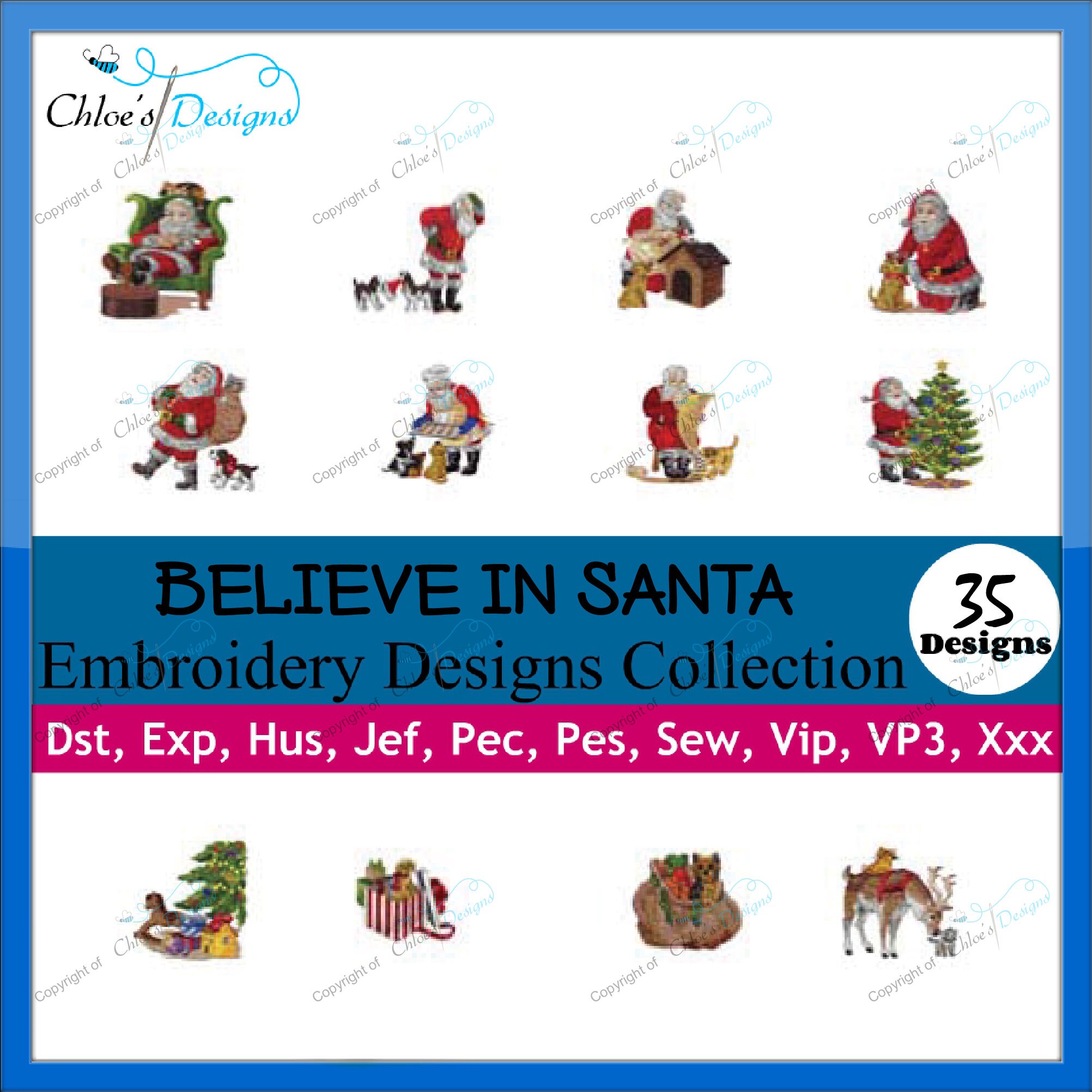 35 believe in santa machine embroidery designs files instant  etsy