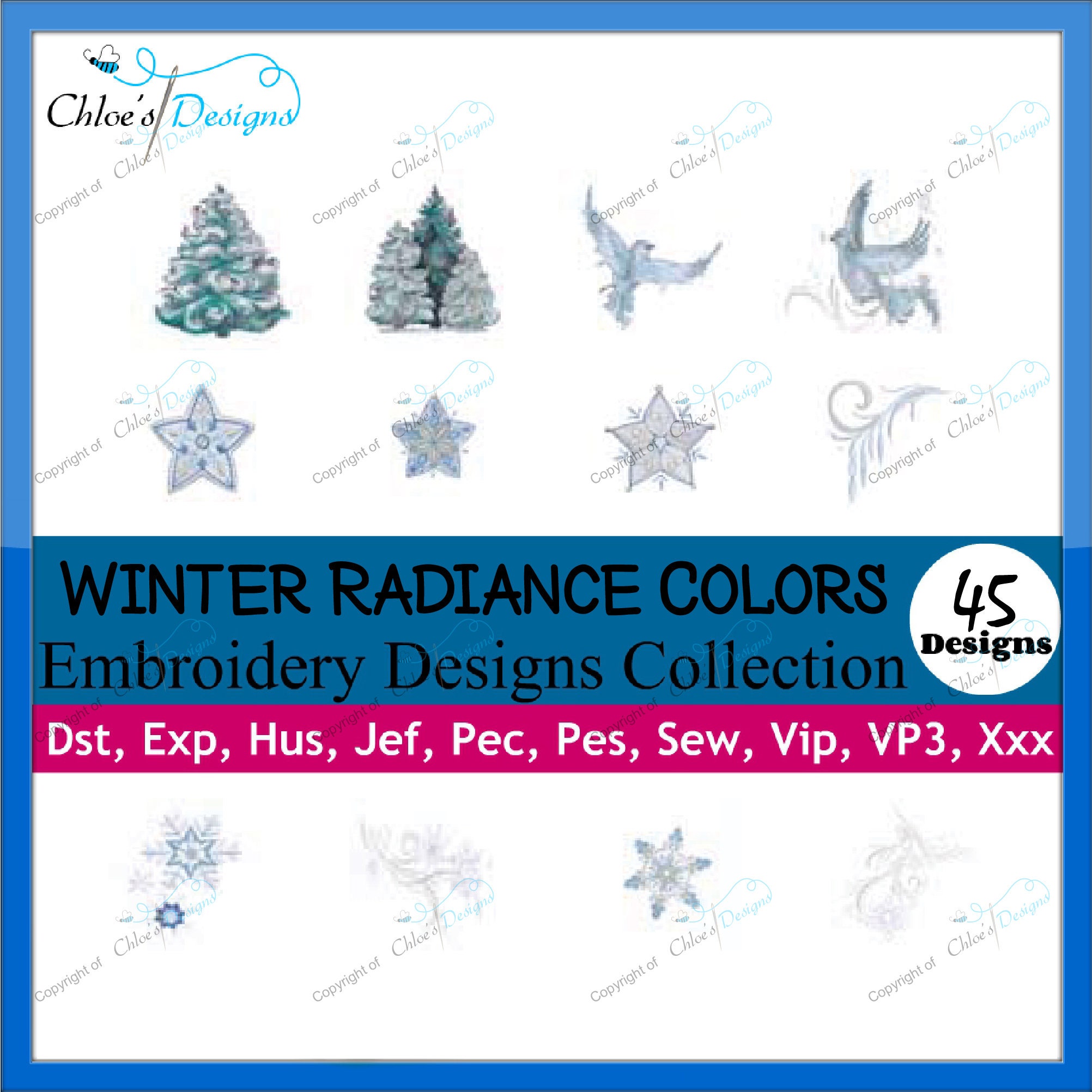 45 Winter Radiance Colors Machine Embroidery Designs files | Etsy