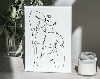 Naked Male Torso Line Art Print | Minimalist Home Decor (Digital Download)