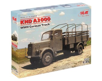 1/35 Plastic model kit KHD A3000, German truck, WWII ICM 35454 / Hobby modeling / Plastic model car kit / Model kit vintage