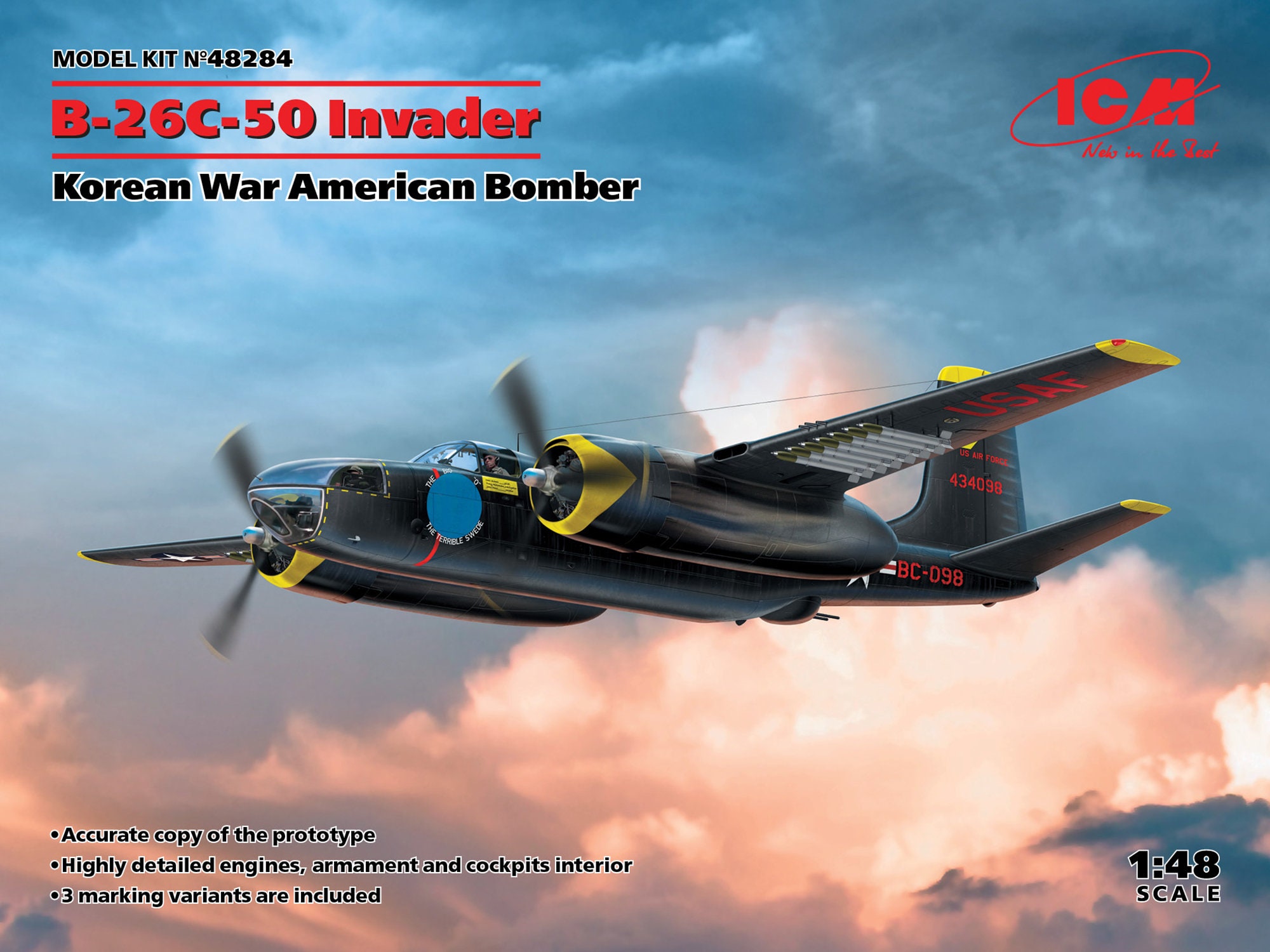 1/48 Plastic Model Kit B-26С-50 Invader American Bomber korean War