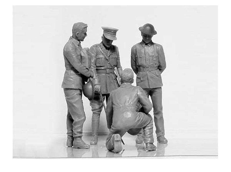 Scale Plastic Figures 1/35 WWI British Tank Crew ICM 35708 / Plastic