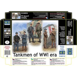 Kit d’échelle 1/35 - MASTER BOX 35134 Tankmen de l’époque de la Première Guerre mondiale - Kit de maquette en plastique